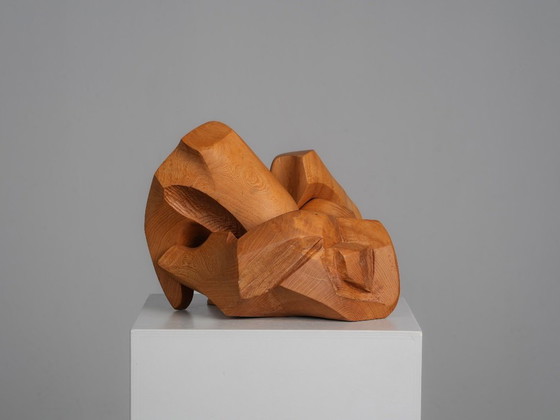 Organische abstrakte Holzskulptur von Joop van Bergen, Niederlande, 1980er Jahre – Bildhauerei, Wood (photo 5 of 10)