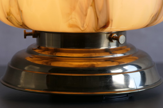 Image 1 of Twee art deco plafondlampen, gemarmerd, druppelvorm