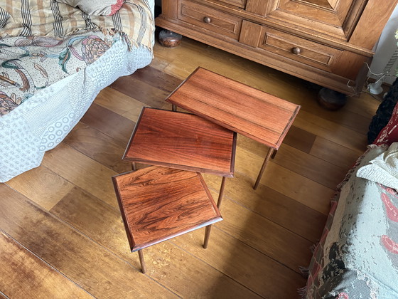 Image 1 of Juego de 3 mesas auxiliares 1960 palisandro danés