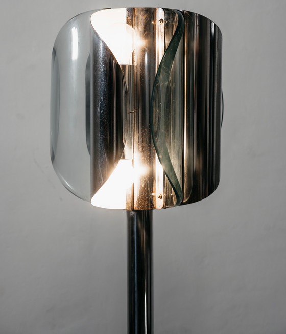 Image 1 of Lampadaire de style Fontana Arte, design vintage des années 1970, antiquités modernes