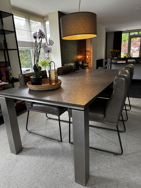 Image 1 of Nuovo Design Eclio dining table with granite top and aluminium legs