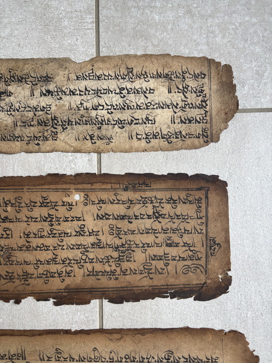 Image 1 of Antico manoscritto buddista tibetano, XVIII-XIX secolo - frammenti autentici su carta fatta a mano