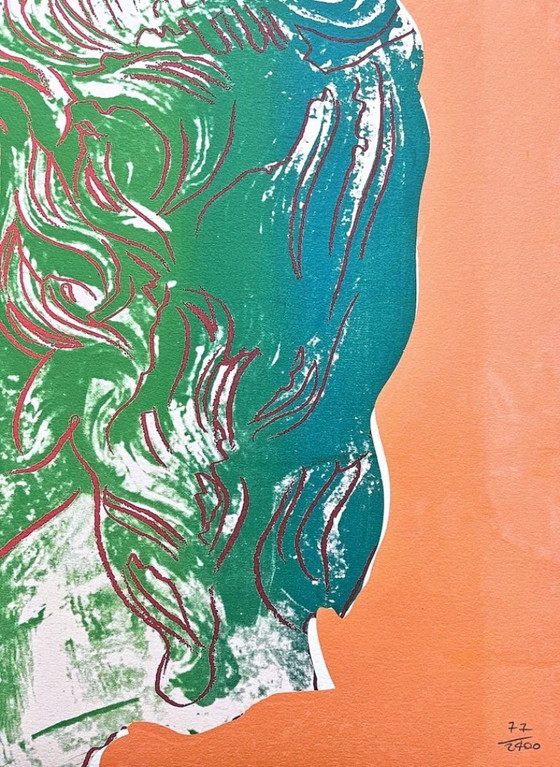 Image 1 of 1986 Carnegie Museum of Art After Andy Warhol "Alexander the Great Orange" Lithograph