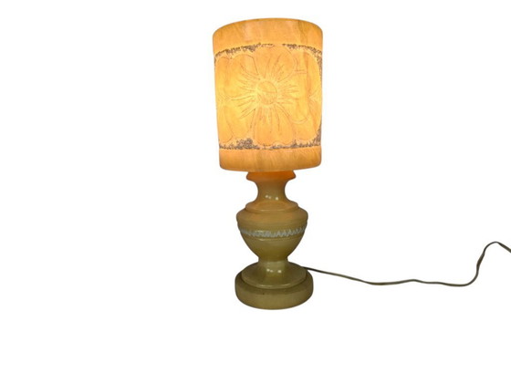 Image 1 of Tarago Esteve - Alabaster - Table lamp - Sgraffito - Spain - 3rd quarter of the 20th century