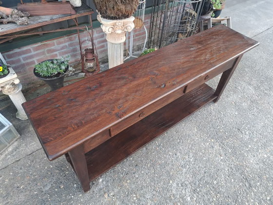 Image 1 of Großer robuster Beistelltisch, Flurtisch, Wandkonsole mit den Maßen 180x40cm und 74cm Höhe