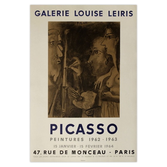 Pablo Picasso Poster Expo 64 – Galerie Louise Leiris 1963 – Paper (photo 5 of 5)