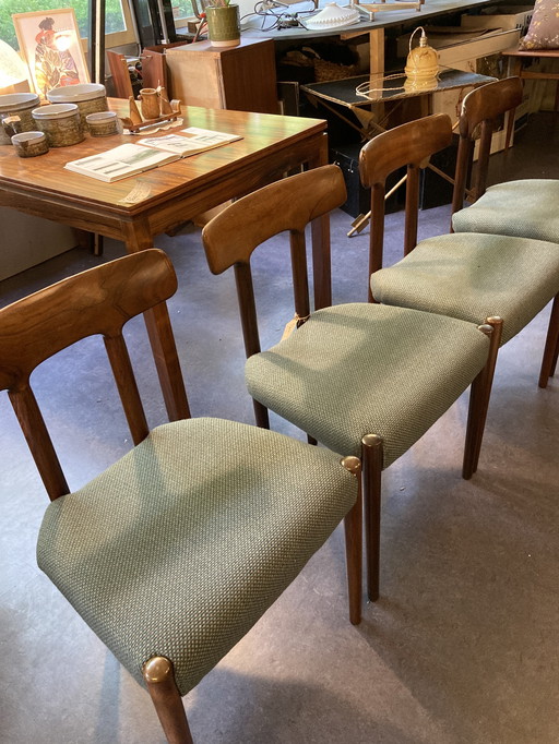 4 Unieke Vintage Eetkamerstoelen van Fristho