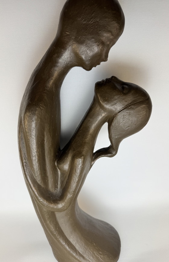 Image 1 of Scultura originale di Geert Kunen "Koppel" - firmata e contrassegnata - 53 cm