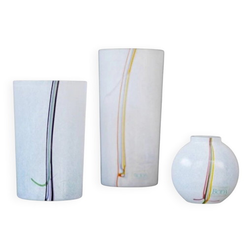 Glass vases by Vallien for Kosta Boda, set of 3