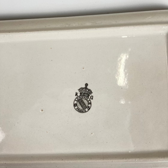 Image 1 of KG Luneville Butterdose, Modell Réverbère, 1950, Steingut