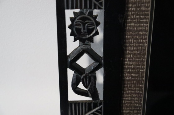 Image 1 of African artwork in wooden frame