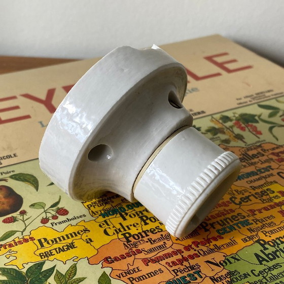 Image 1 of Antique wall sconce, straight ceiling light in ceramic or porcelain