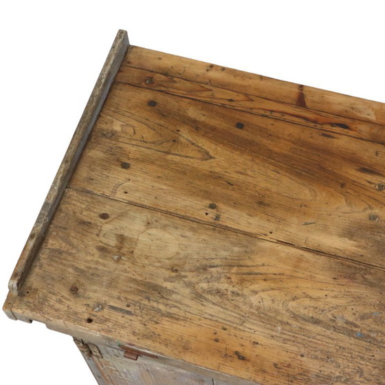 Image 1 of Characterful Old Blue Workbench Sideboard