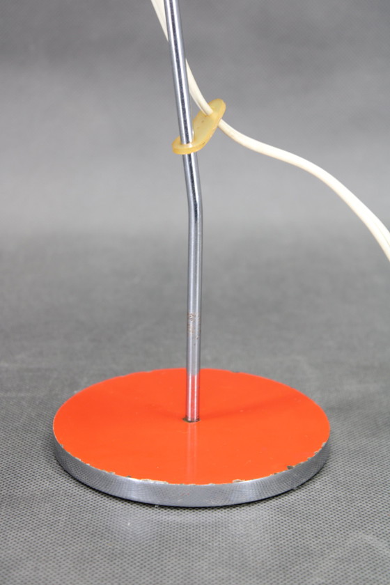 Image 1 of 1960er Josef Hurka Rote Tischlampe für Lidokov, Tschechoslowakei