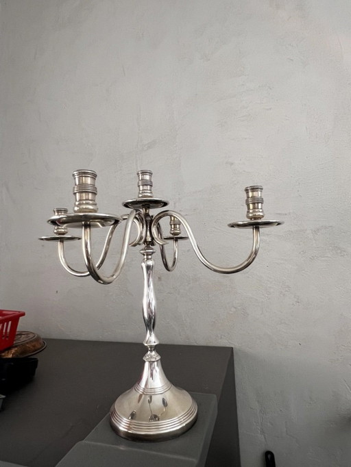 Broggi English-style silver candlestick
