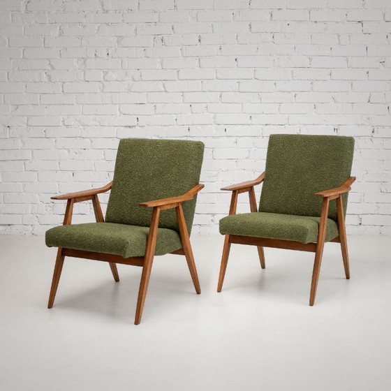 Image 1 of Vintage Mid Century Radomsko fauteuils 1960, set van 2 Gerestaureerd