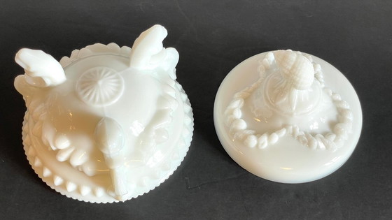 Image 1 of Vintage opaline glass candy dish