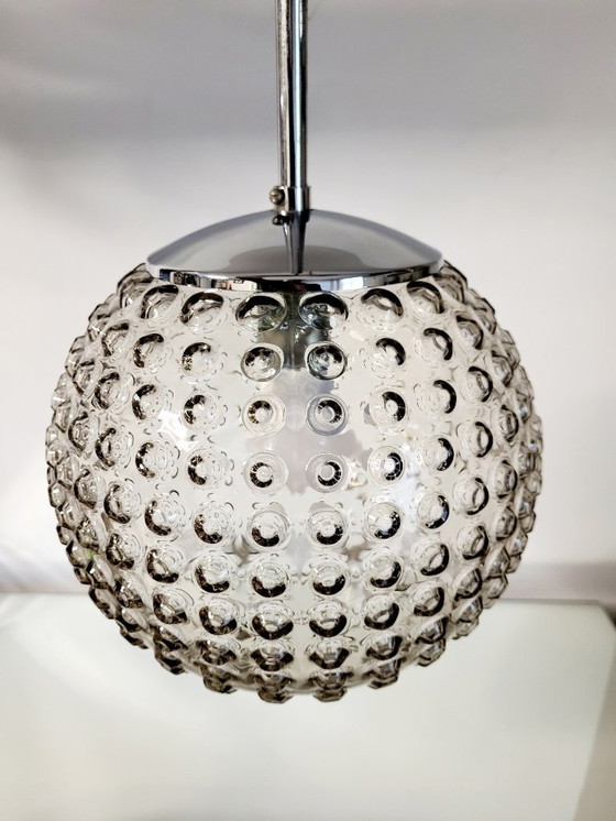 Image 1 of Rolf Kruger pendant lamp, Staff Leuchten, bubble glass pendant lamp, 1970s