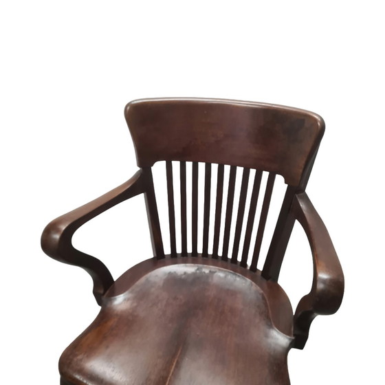 Image 1 of Antique English Mahogany Office Chair, Early 20th Century