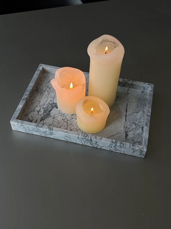 Vintage carrara marble tray – Table accessories, Postmodern (photo 2 of 4)