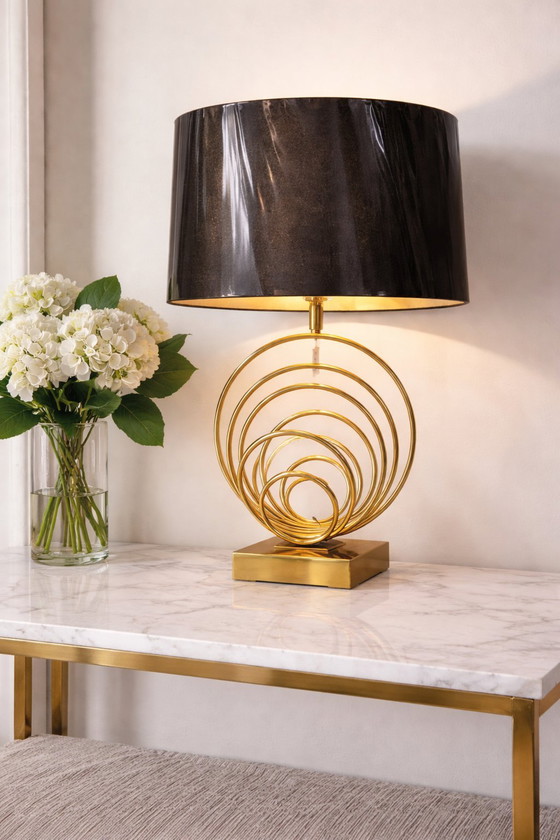 Image 1 of Elegant Gold Spiral Table Lamp – Modern Glam Statement Piece