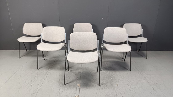Image 1 of Vintage Dsc 106 Side Chairs By Giancarlo Piretti For Castelli, Set Of 6