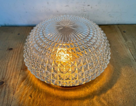 Image 1 of Applique murale ou plafonnier vintage en verre, années 1970