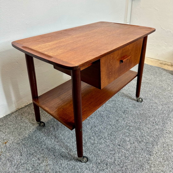 Tavolino in teak Mid Century Design danese anni '50 '60 Vintage, Tavolini, Legno, Marrone (foto 10 di 13)