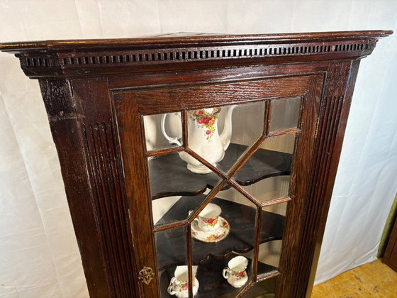Image 1 of Antique Georgian Hanging Corner Cabinet – Circa 1830  A beautiful antique Georgian hanging corner cabinet dating from around 183