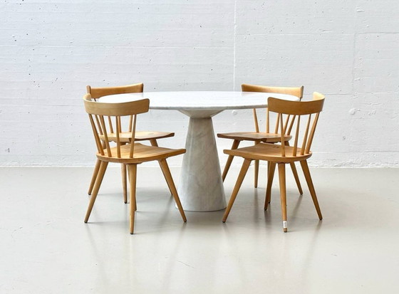 Image 1 of Round table in Carrara marble by Carlo Scarpa for Cattelan Italia, 1970s