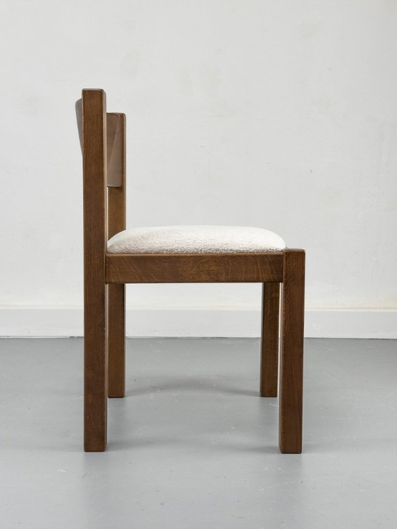 Image 1 of Brutalist Smoked Oak Dining Chairs, 1970s Set of 6
