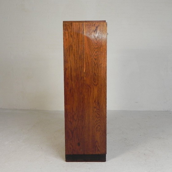 Image 1 of Eiken rolluikkast met 1 luik, 116 cm hoog, jaren 30