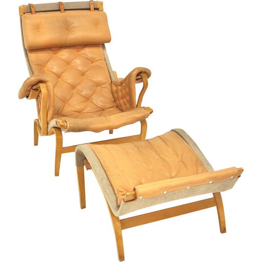 Poltrona vintage "pernilla" di Bruno Mathsson per Karl Mathsson, Svezia 1960