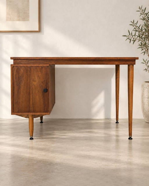 Scrivania Vintage in Legno con Gambe Affusolate – 120 cm – bureau, Wood