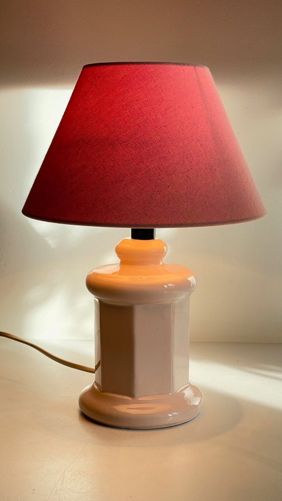 Image 1 of LAMPE Céramique Rose VINTAGE