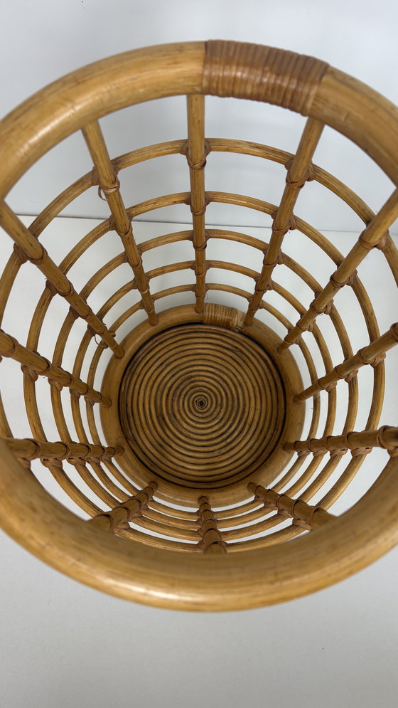 Image 1 of Vintage paraplubak bamboe rotan mand design Franco Albini