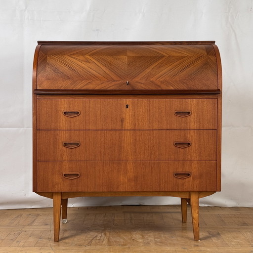 Bureau à roulettes suédois en teck par Egon Ostergaard pour SMI 1960s