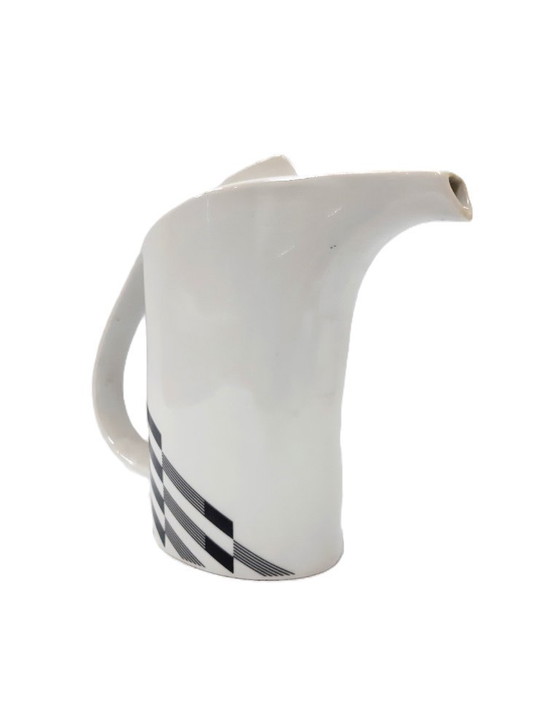 Image 1 of Brocca in porcellana bianca vintage, brocca con coperchio