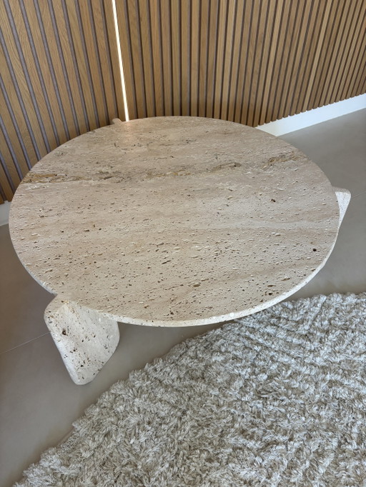 Travertine coffee table Ø90 cm – salontafels (photo 2 of 7)