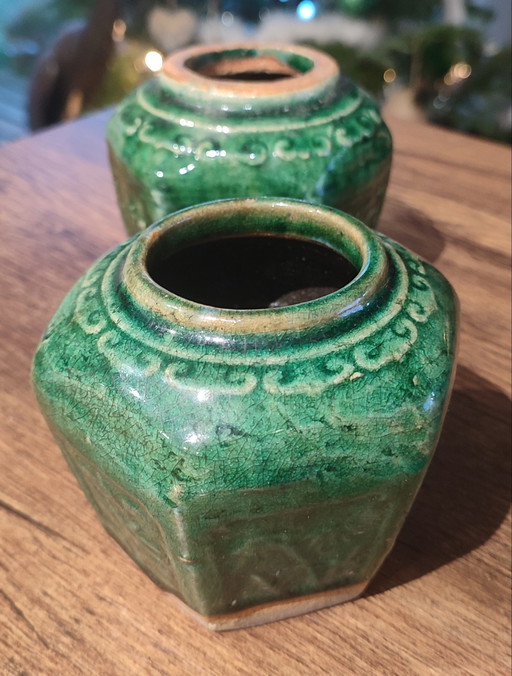 Anciens pots à gingembre chinois 