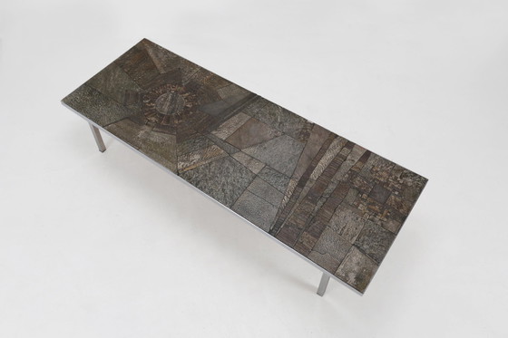 Image 1 of Table basse brutaliste faite et signée par Pia Manu, années 1960