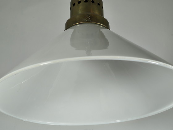 Image 1 of Lampada a sospensione vintage con vetro opalino, anni '60-'70