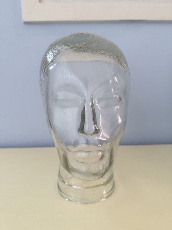 Image 1 of Tête en verre vintage des années 70