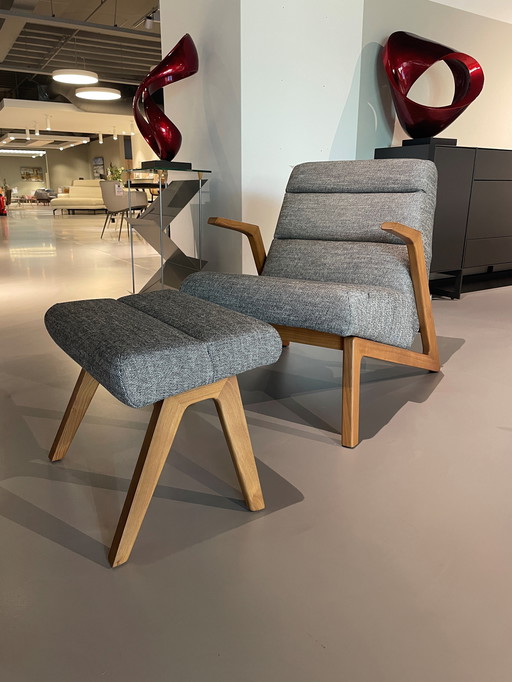 Rolf Benz Fauteuil En Voetenbank Toonzaalmodel