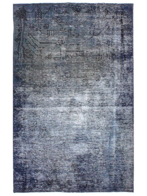 Oriental Hand-knotted Vintage Art Classic & Relief Design 137 x 86 cm Blue Color