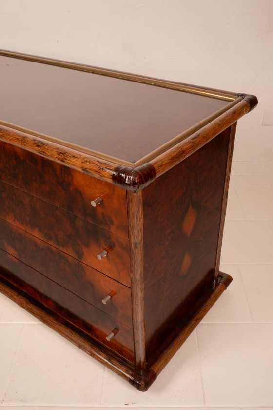 Alberto Smania Marango Cassettiere in radica e bambù Studio Smania – Leather, Brass, Italian Design (photo 20 of 26)