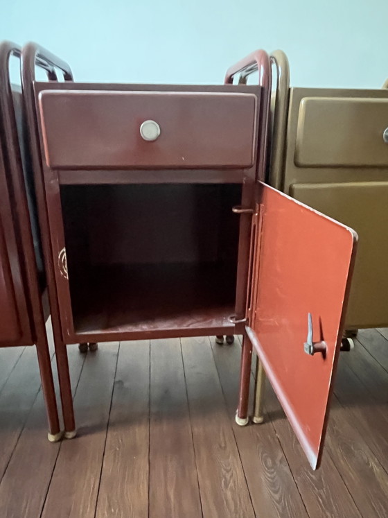 Image 1 of Industrieel design, nachtkastje, Mertens Mortsel, vintage 50, Mertens Mortsel