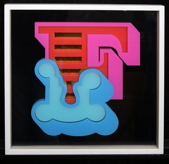 Image 1 of Eine, Ben - New Circus 'F' - gemengde techniek/plexiglas - 3D - handgesigneerd
