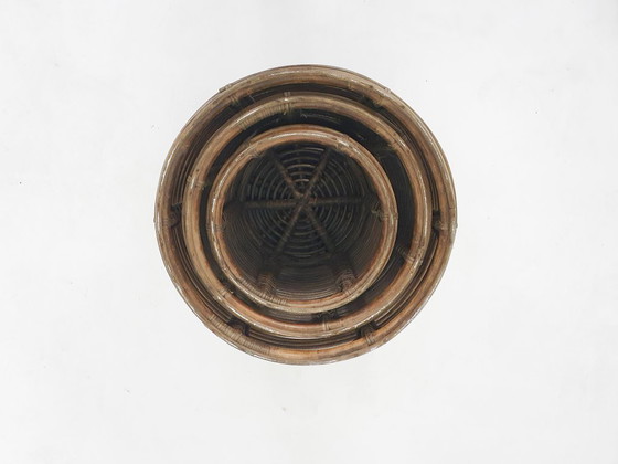 Image 1 of Juego de tres cestas o mesas auxiliares de manou attrb. a Tito Agnoli, Italia años 70