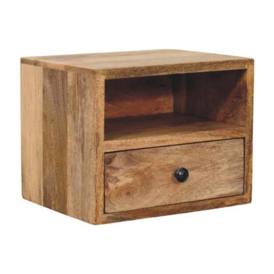 Solis Wall-Mounted Nightstand with Drawer (Oak Finish) – Artisan, Wood (photo 3 of 10)